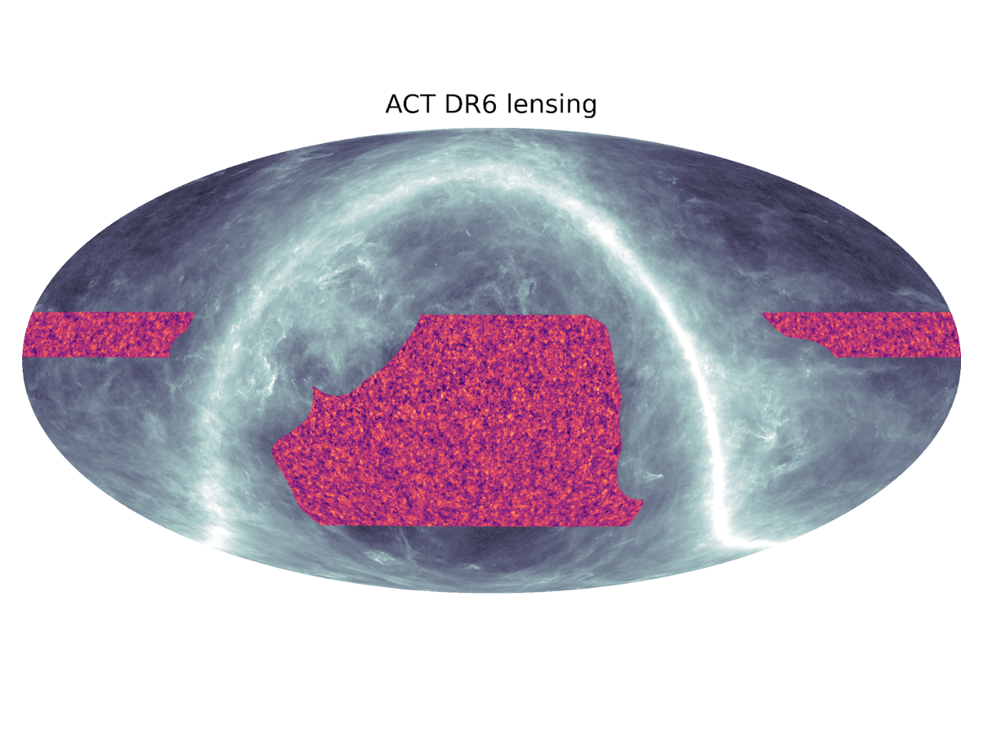 Carte de la distribution de mati&egrave;re noire dans l&rsquo;Univers mesur&eacute;e par le t&eacute;lescope ACT