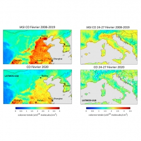 Coronavirus : baisse de la pollution en Chine et en Italie, vue depuis l’espace avec IASI